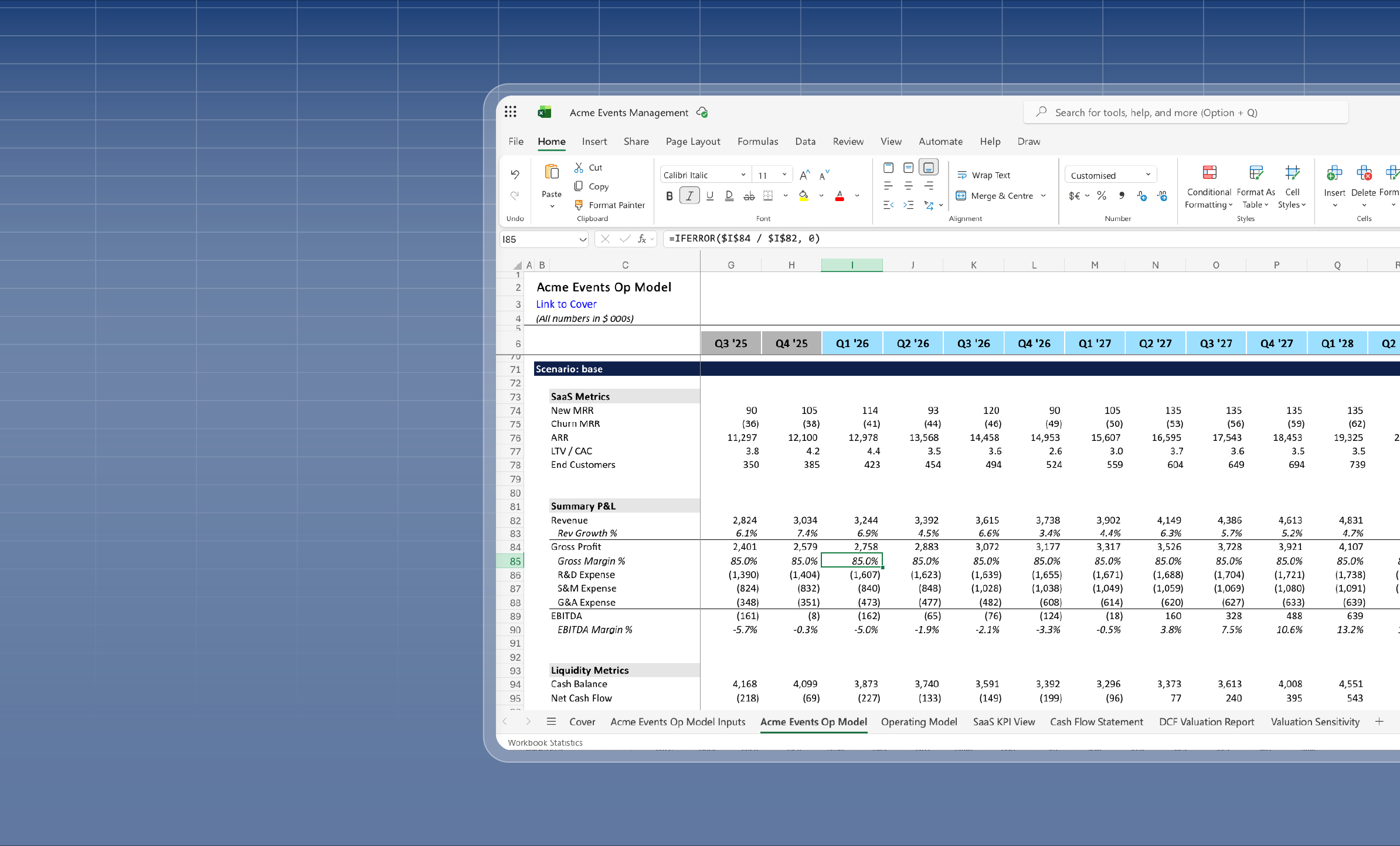 Portfolio-wide modeling consistency